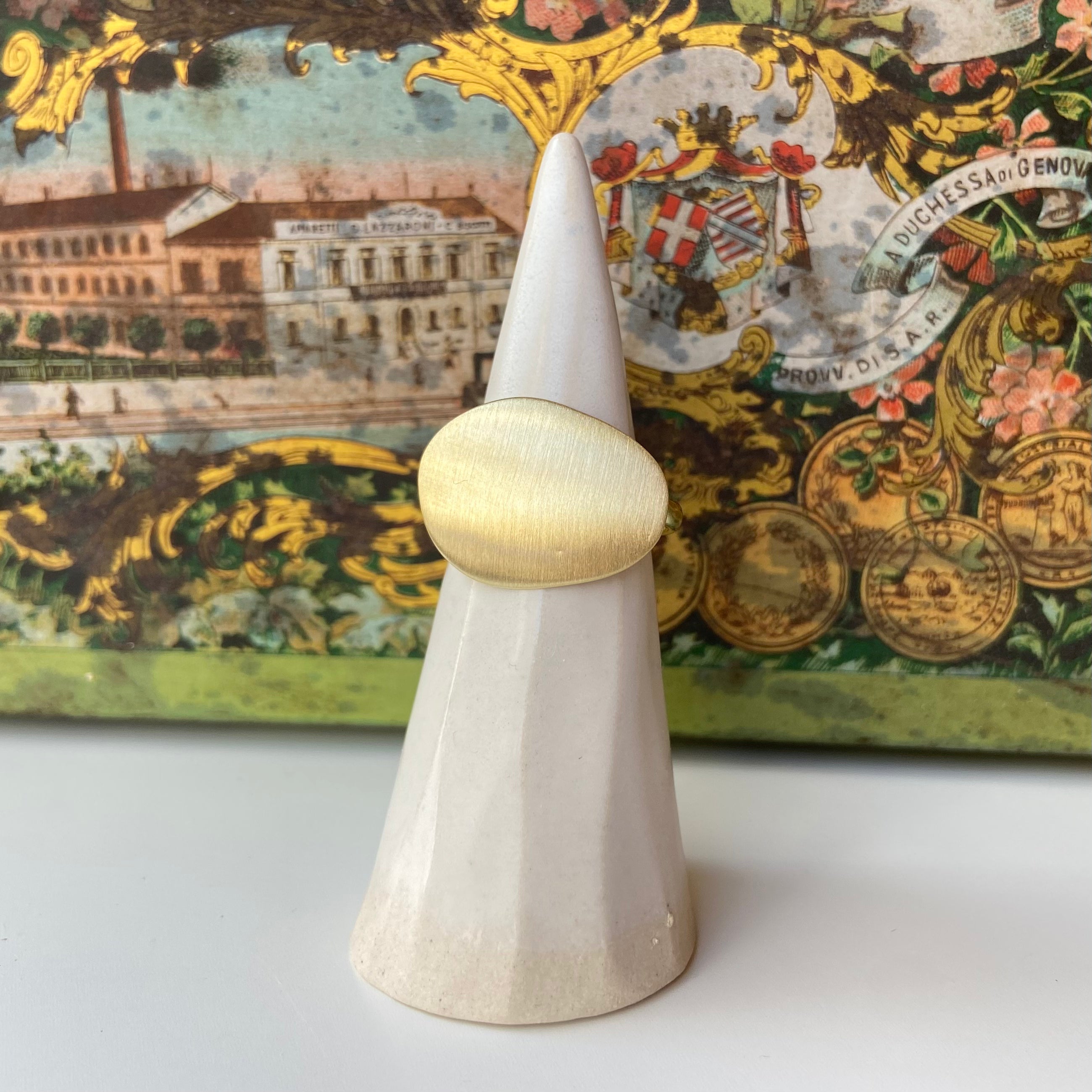 La Plana Ring minimalist design, handcrafted in gold vermeil by Nina Alexandra Jewellery