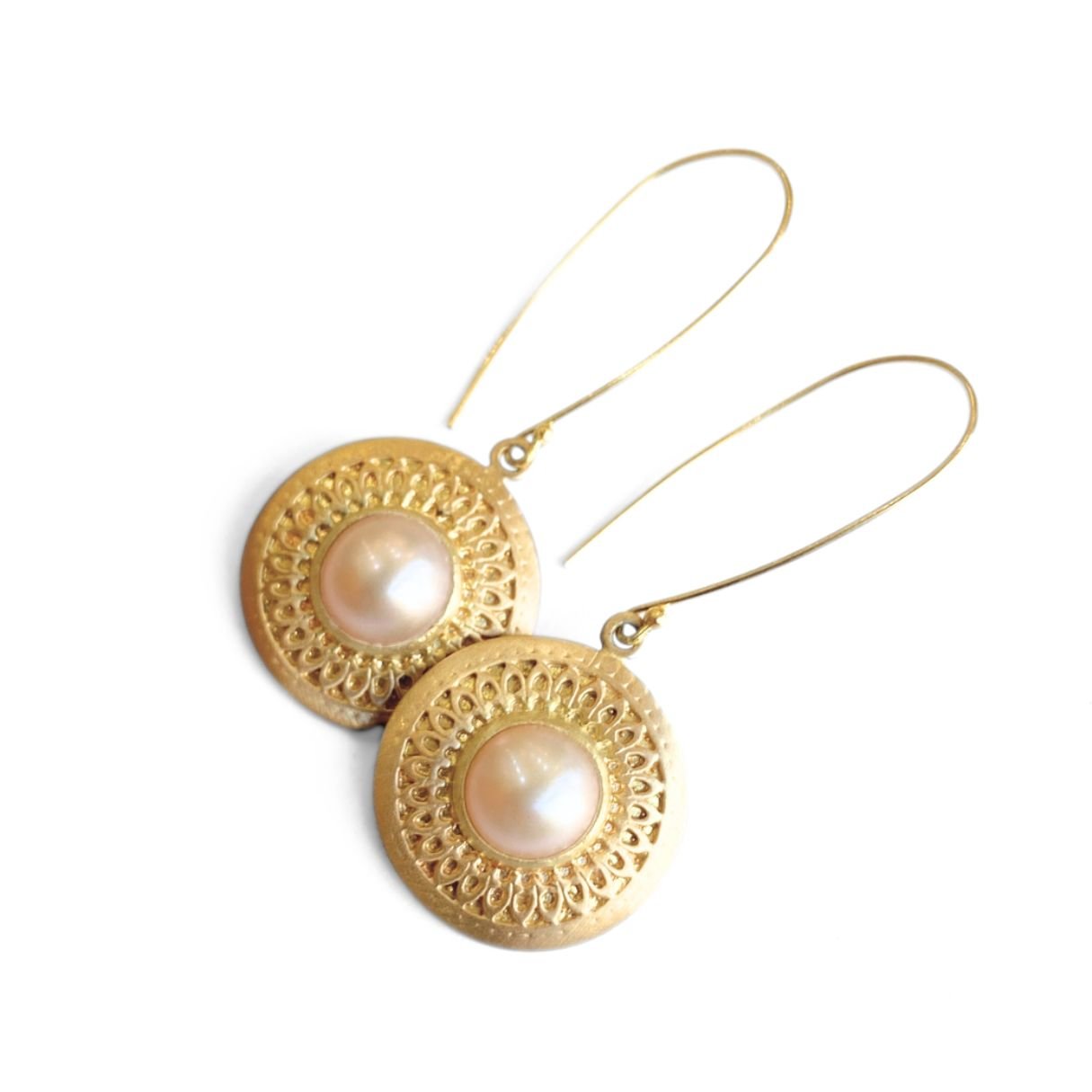Marrakesh Perla Earrings, inspired by Moroccan patterns, handcrafted in 18k, 14k or gold vermeil - Nina Alexandra Jewellery