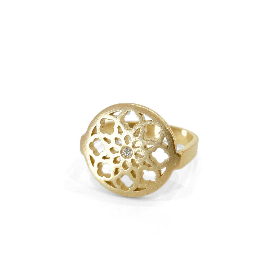 Borja Ring — 14k gold by Nina Alexandra.  Design inspired by Borja Palace, handmade in Xàbia, Spain.