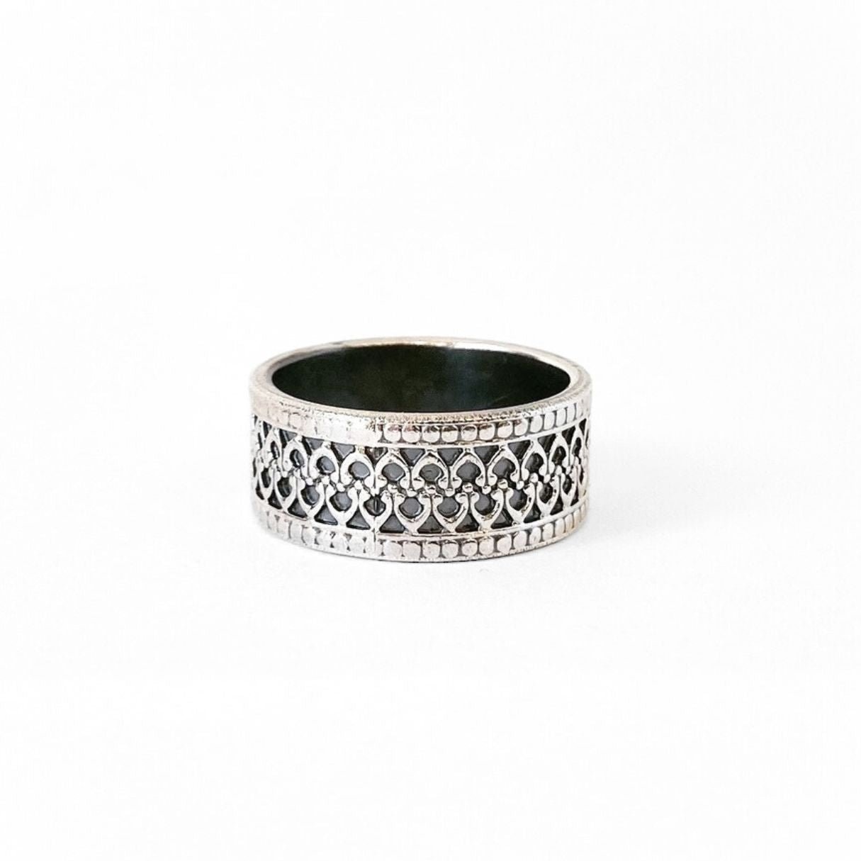 Marrakesh Ring, geometric design, Moroccan patterns, sterling silver - Nina Alexandra Jewellery