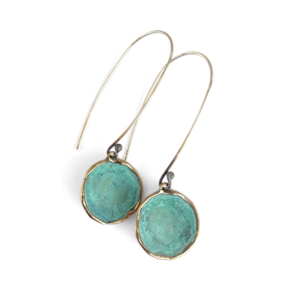 Verdigris Disc Earrings - Nina Alexandra Jewellery